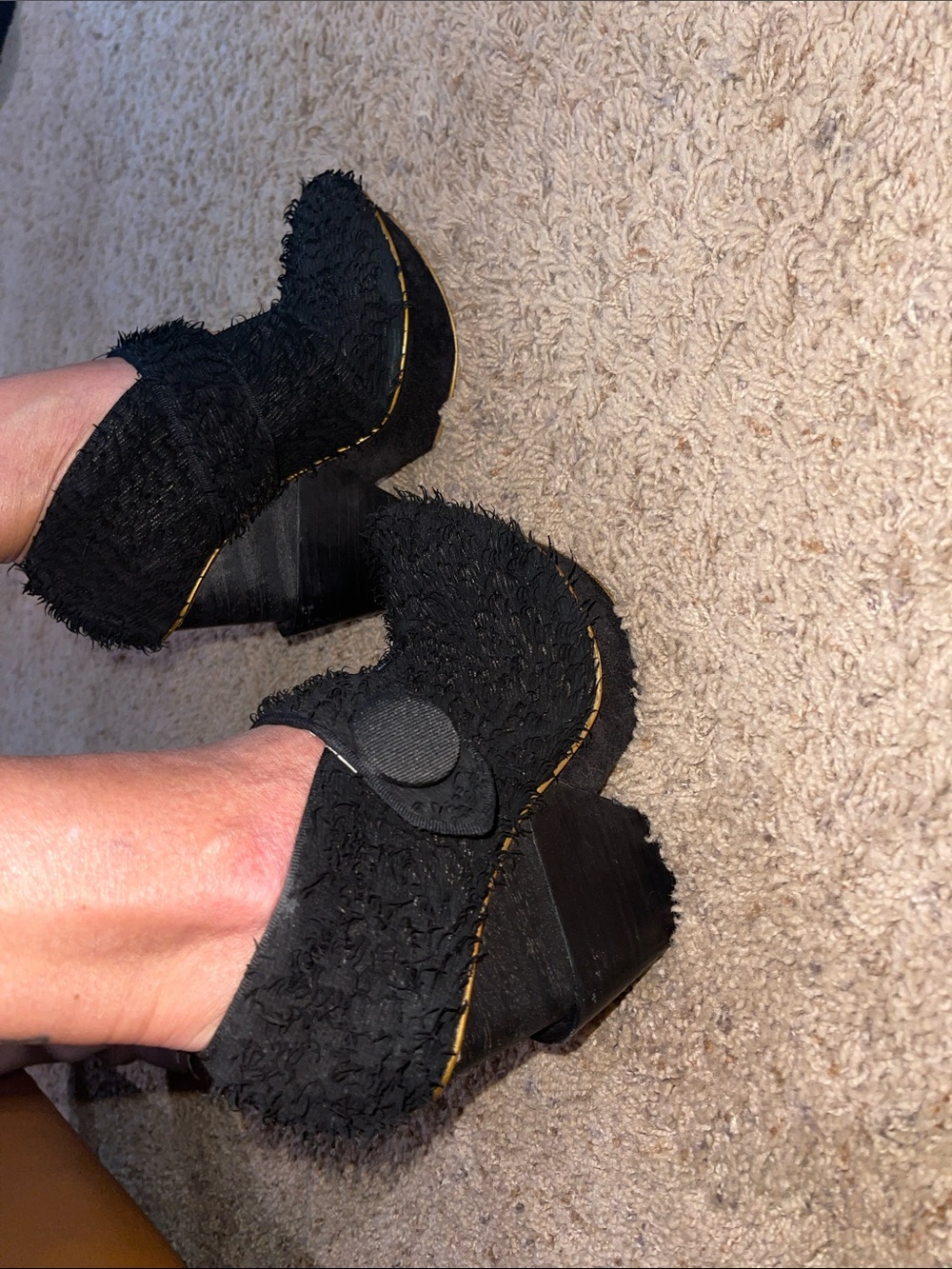 Irregular Choice Black Fringed Platform Mary Jane Heels - Picture 7 of 11